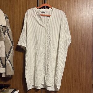 & Other Stories White Striped Button-Down Shirt